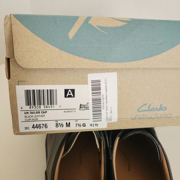 Clarks Un Tailor Cap Black Leather 8.5 D (M) main image 6